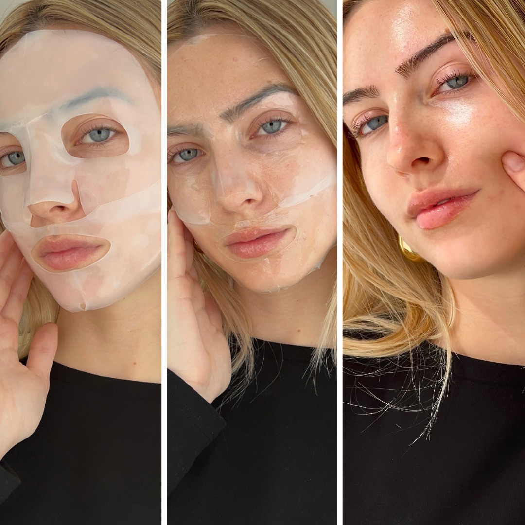 SAMPAR Hydrafuse - Avant, Pendant et Après application - Effet Glass Skin